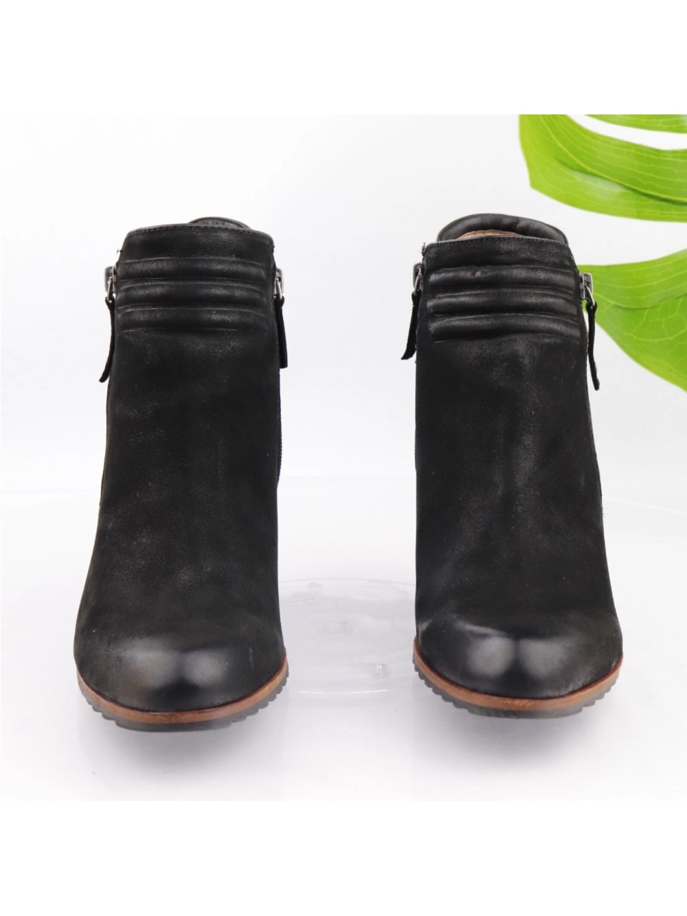 Women's Black Ankle Booties with Side Zip